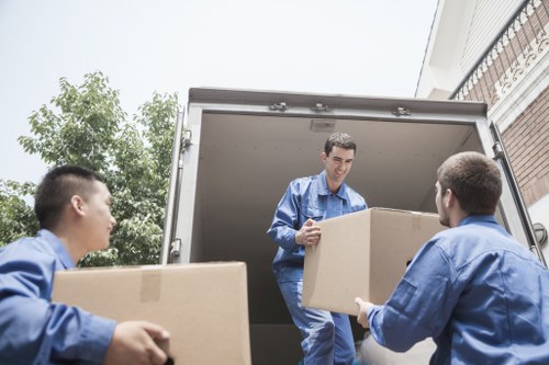 Docklands moving team managing access and loading for a student relocation