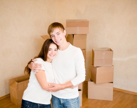 Trained movers handling belongings with care and protection