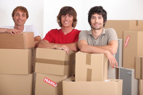 Local movers navigating Docklands building access and loading area