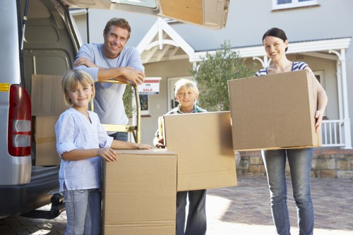 Packing materials and moving boxes ready for a Docklands home removal