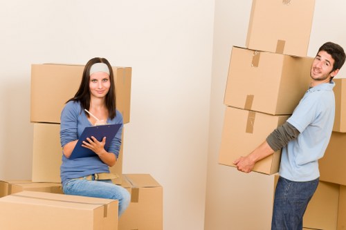 Prepared boxes and furniture for a residential move in Docklands